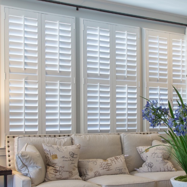 Polywood shutters in a living room