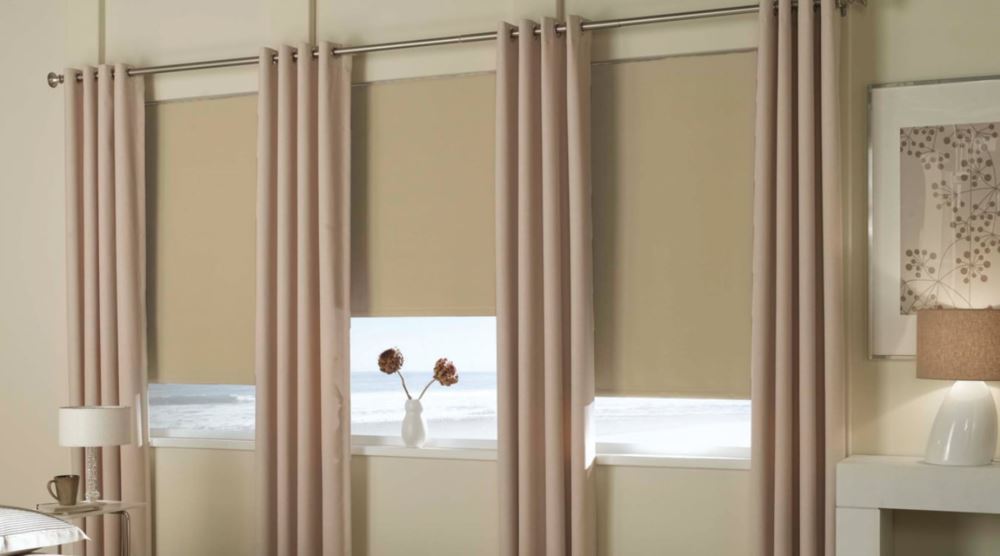 Linen shades are made with a sturdy material that filters light. Blackout roller shades in a bedroom