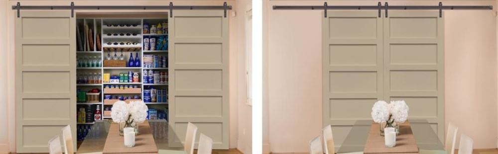 Sliding Barn Doors As Pantry Doors In San Diego Sliding barn doors covering pantry