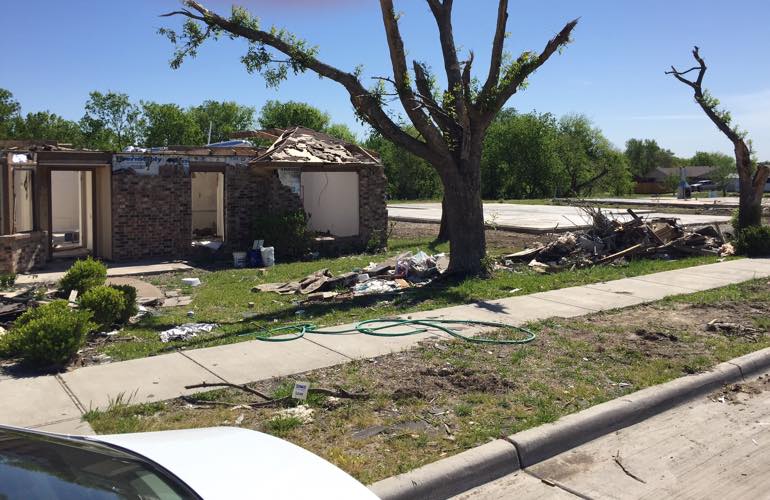 A home in Texas that was demolished by a twister A home in Texas that was demolished by a twister